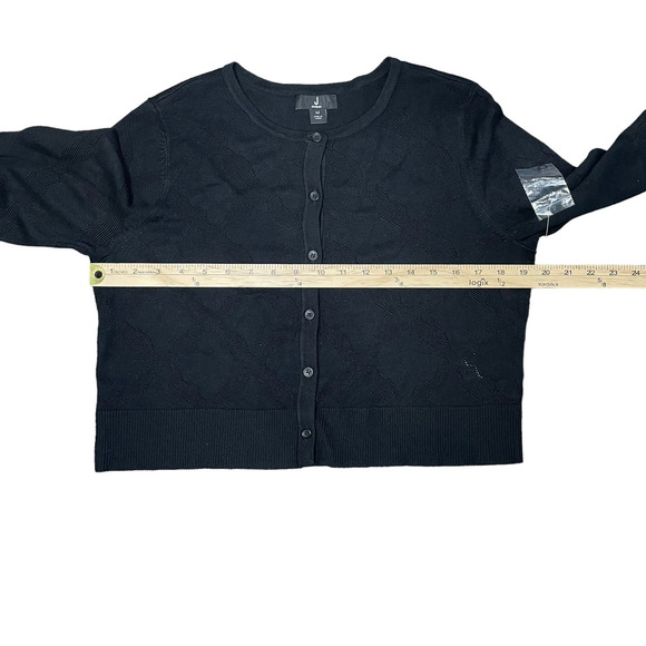 Jason Wu Jacquard‎ Cropped Knit Cardigan Sweater Classic Black Women's M Capsule - Picture 11 of 12